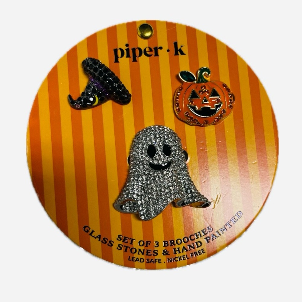 NWT ⚜️🧡⚜️ Piper K Halloween Brooch Pin Set of 3